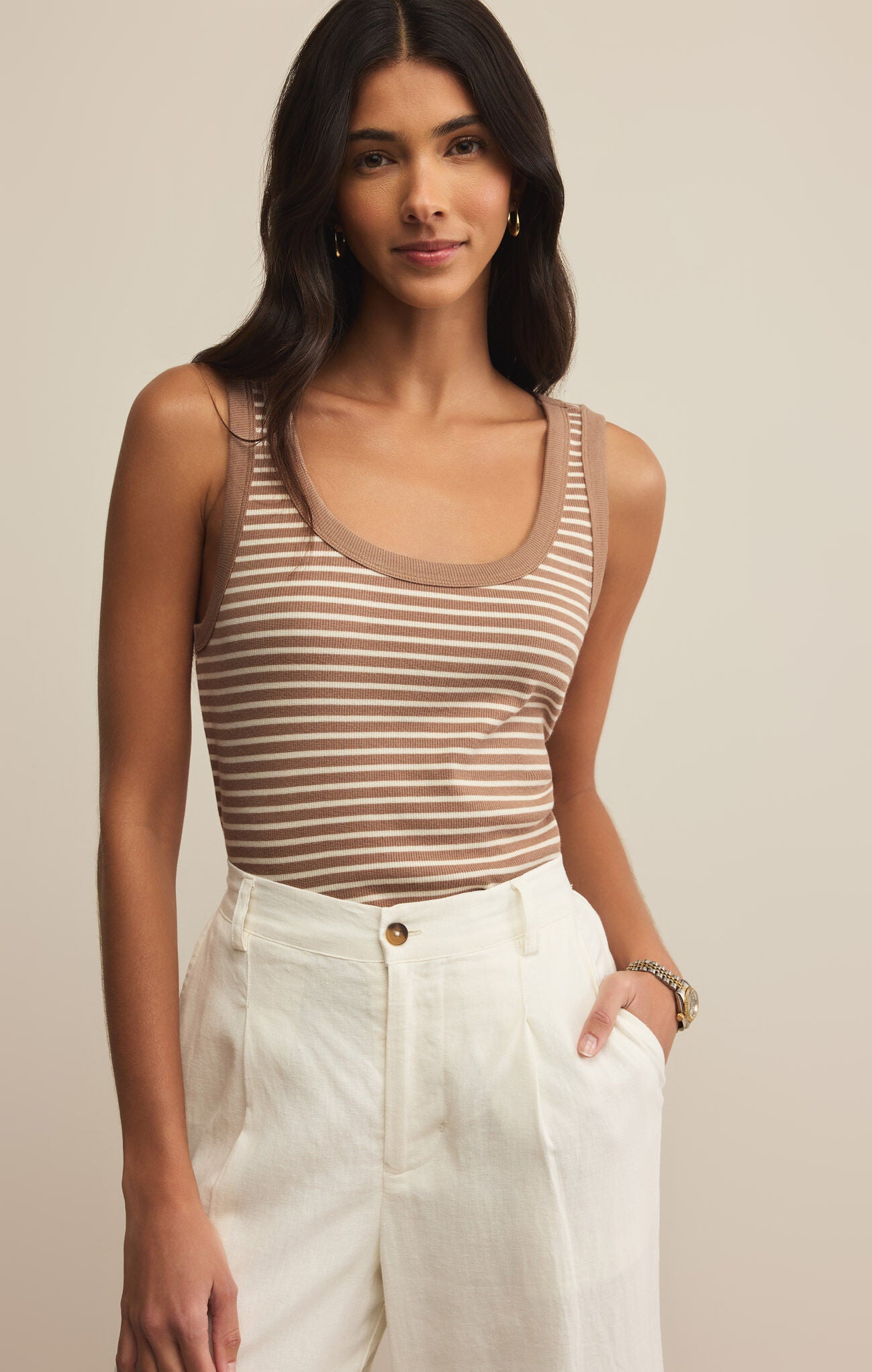 Elin Stripe Rib Tank