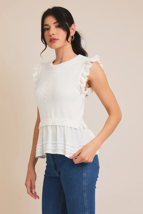 Round Neck Ruffle