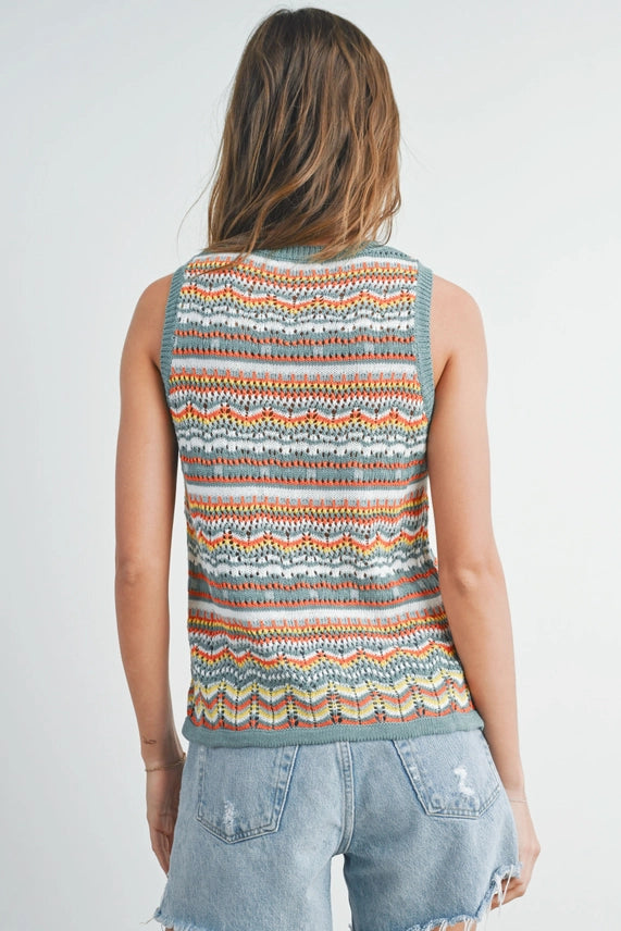 Geo Pattern Knit Top