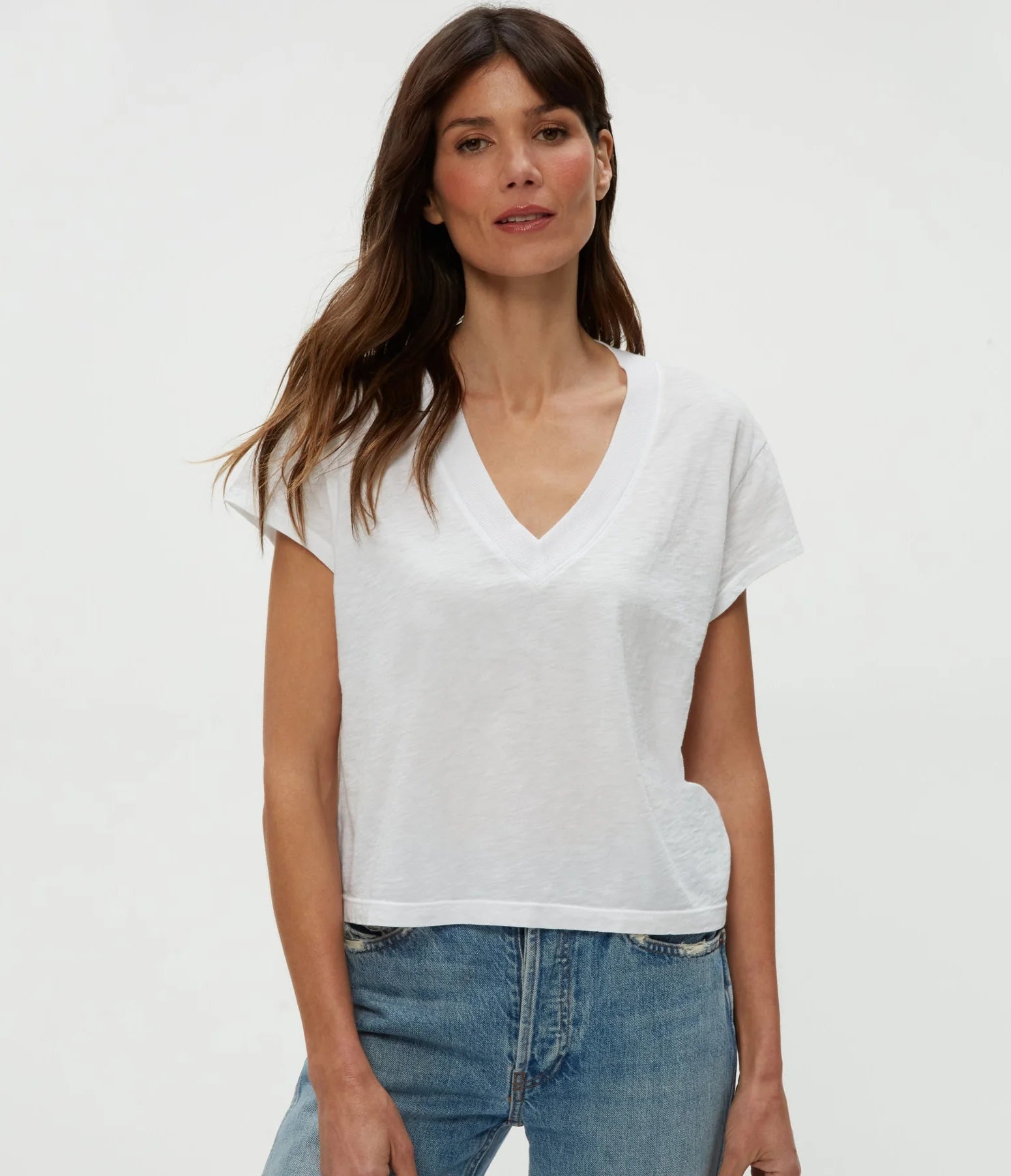 Harlan Cropped V-Neck Tee