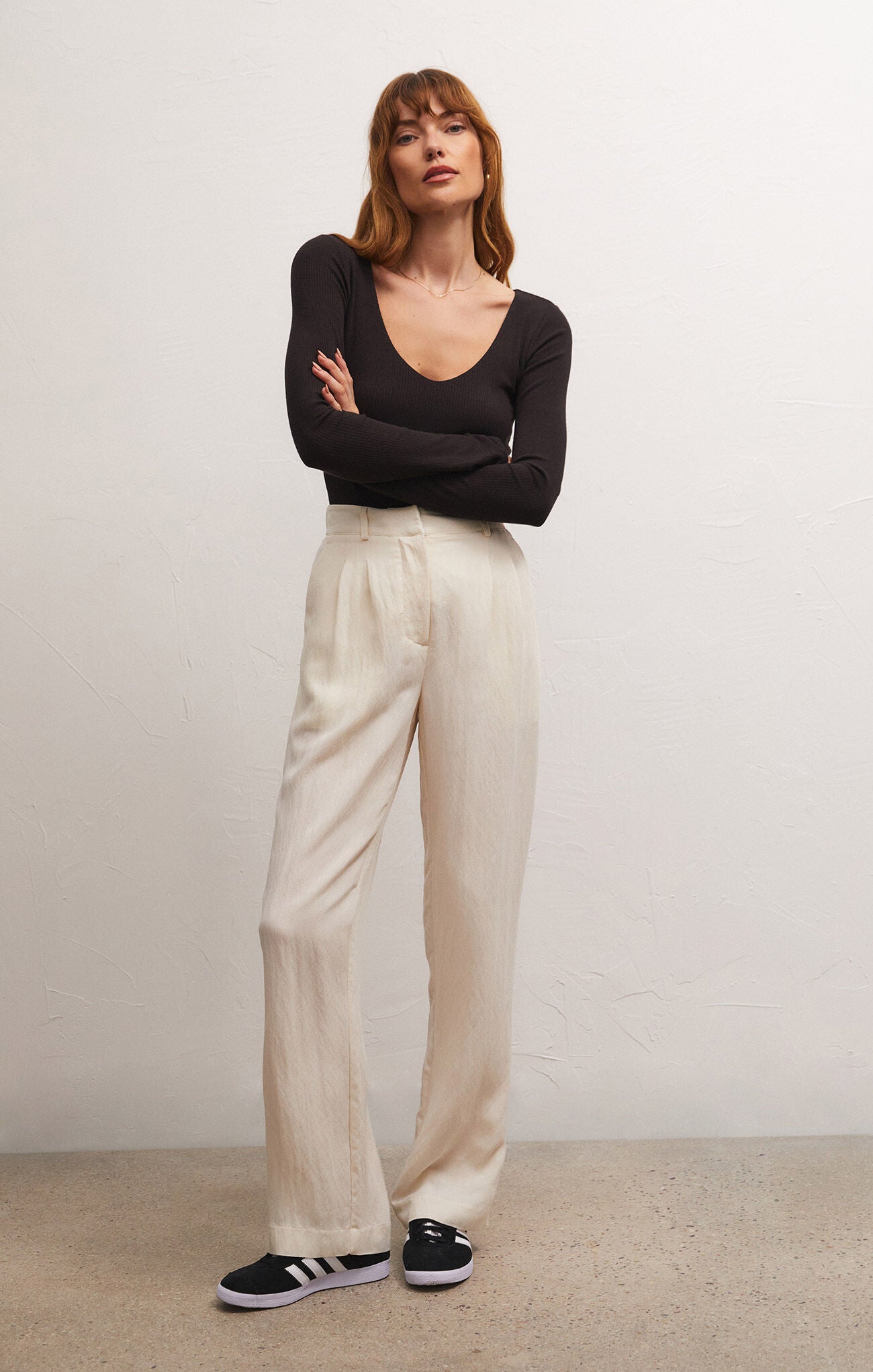 Aden V-Neck Rib Top