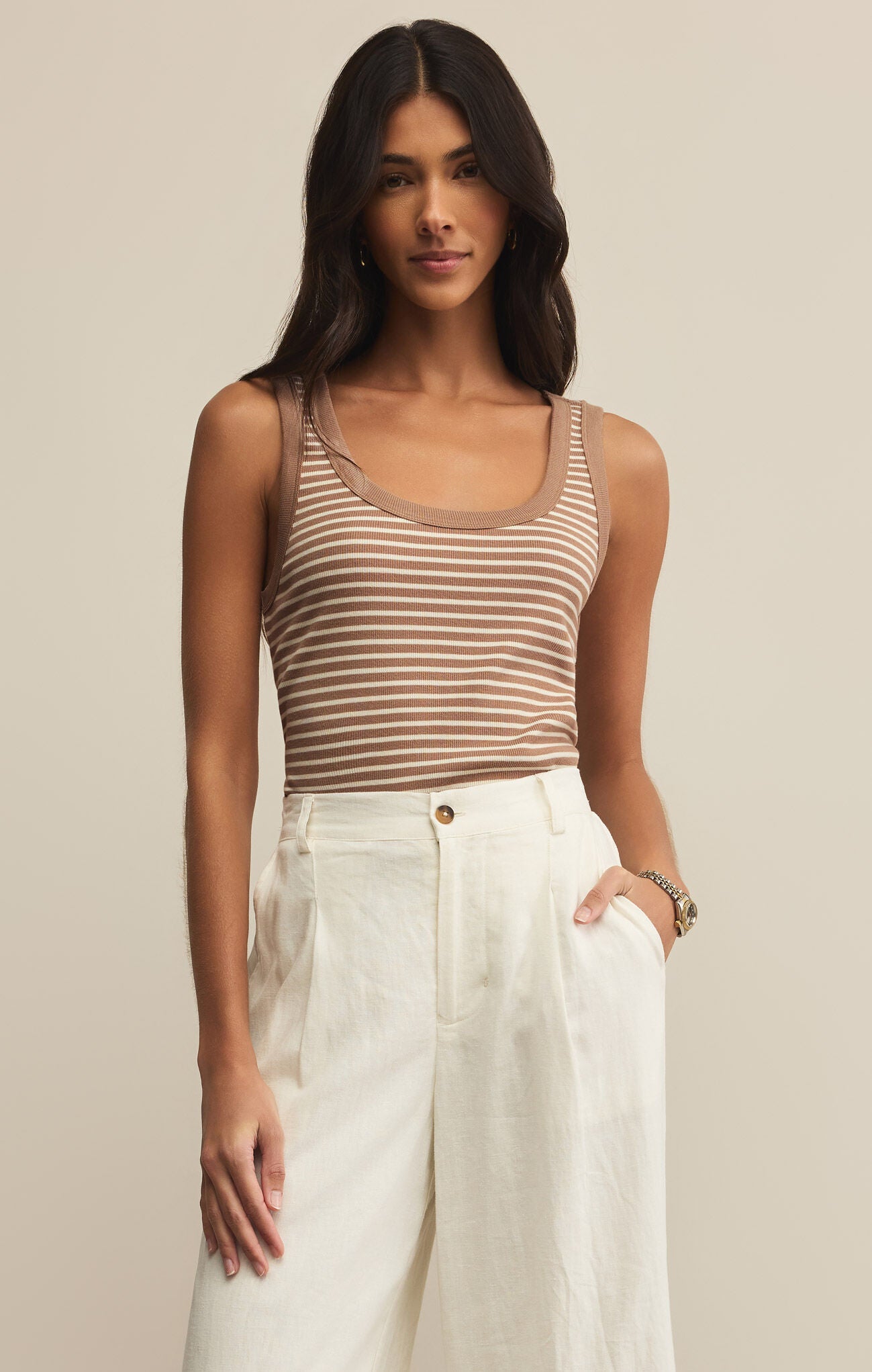 Elin Stripe Rib Tank