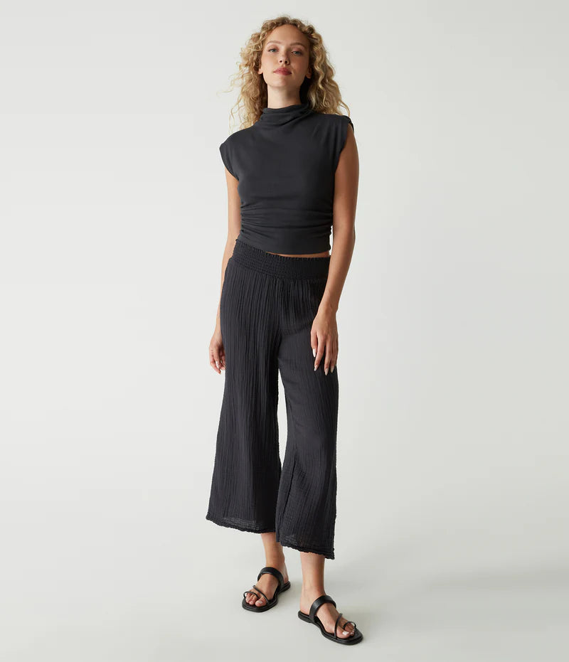 Medina Smocked Waist Cropped Pant