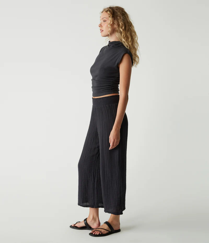 Medina Smocked Waist Cropped Pant