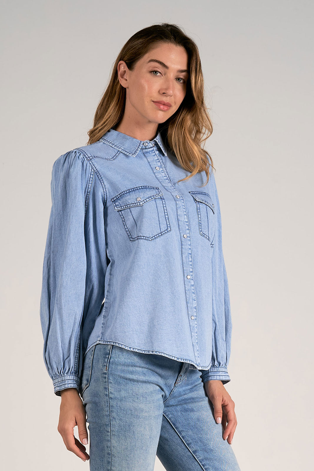 Wide Sleeve Button Down