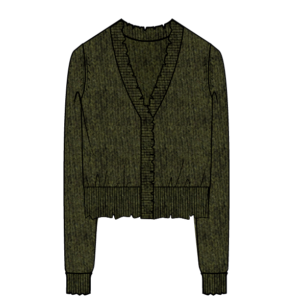 Cotton Cashmere Frayed Cardi