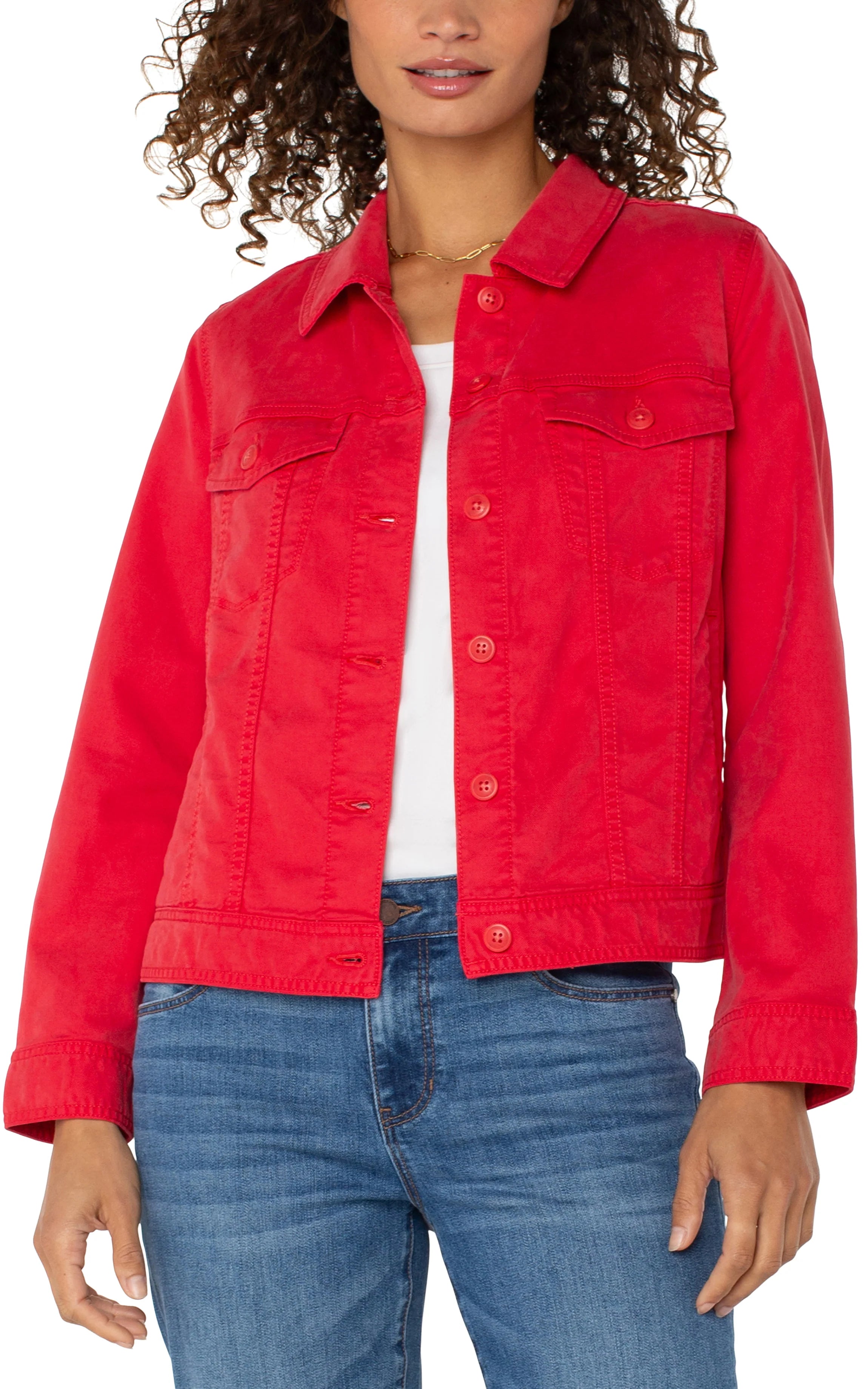 Trucker Jacket With Shirred Back