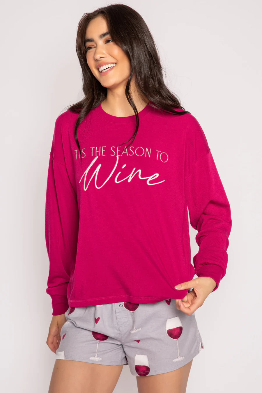 Flannels Long Sleeve Wine Top