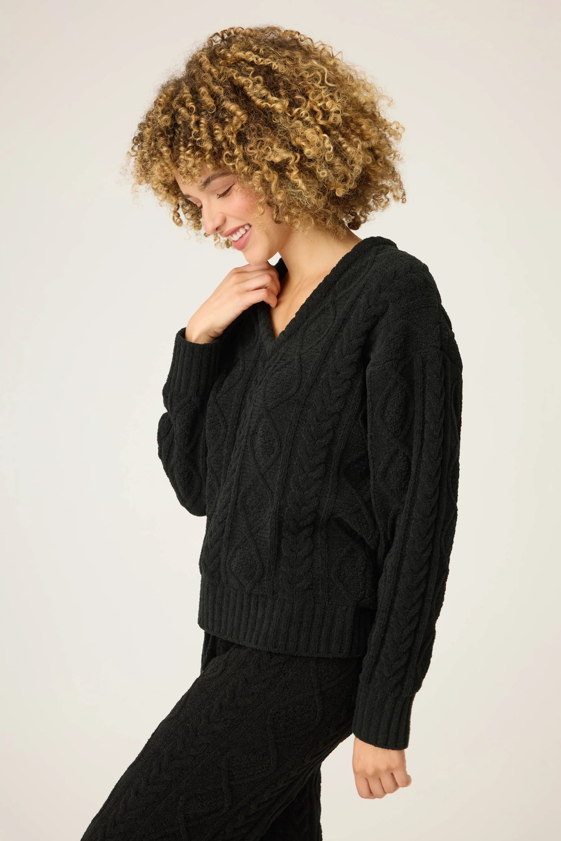 Chenille Cable Knit Long Sleeve Top
