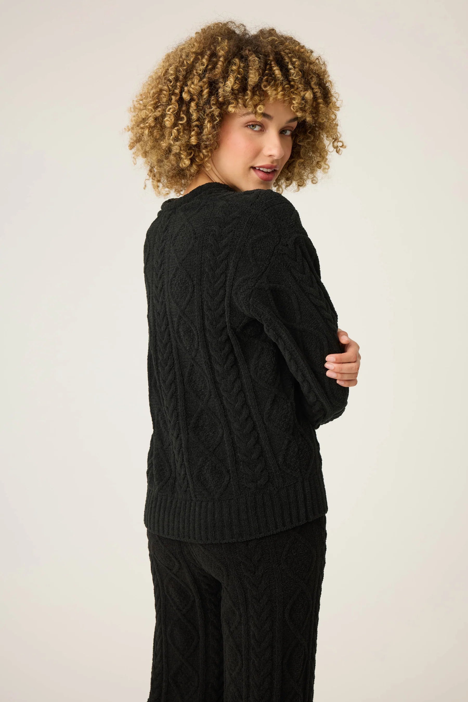 Chenille Cable Knit Long Sleeve Top