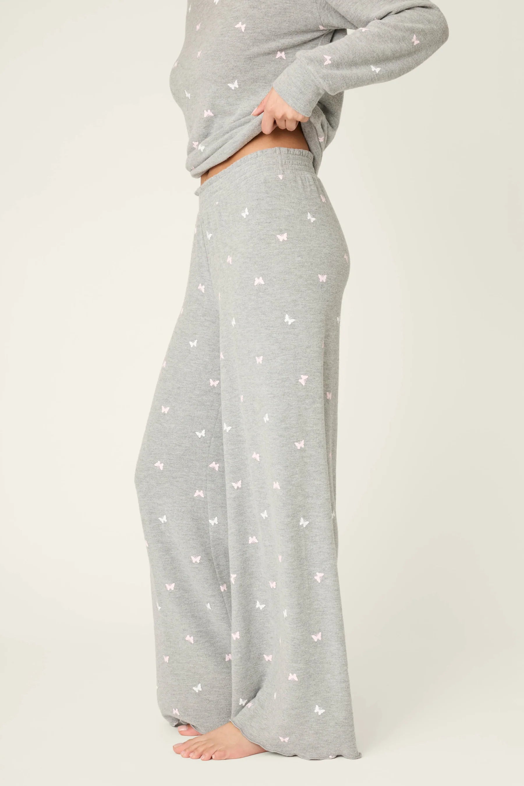 Peachy Mix & Match Butterfly Kisses Open Leg Lounge Pants