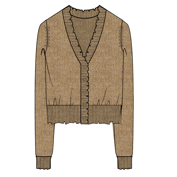 Cotton Cashmere Frayed Cardi