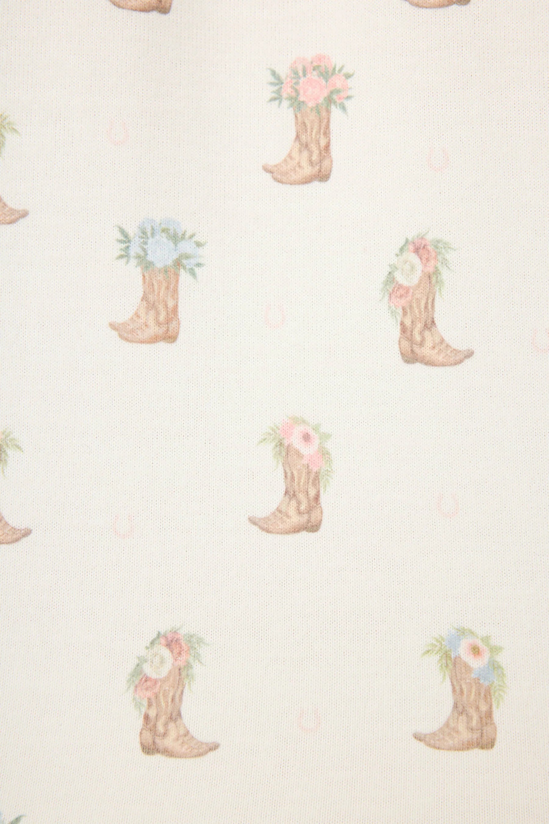 Western Blooms Boot Bouquet Short Sleeve Top