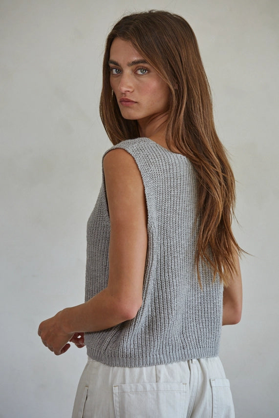 Sweater V-Neck Vest Top