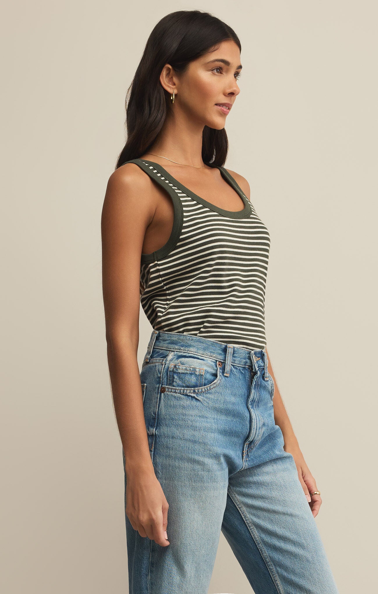 Elin Stripe Rib Tank