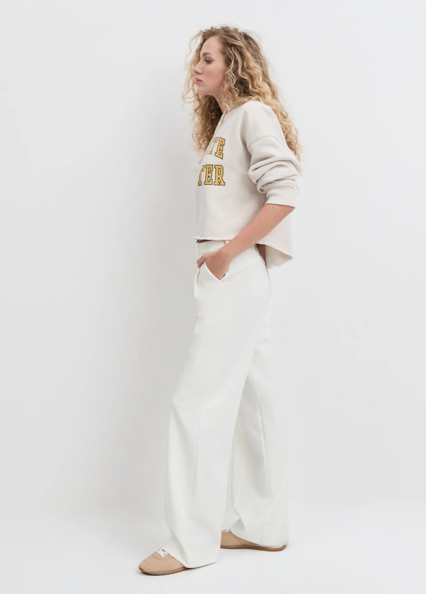 Cropped Collegiate Hoodie