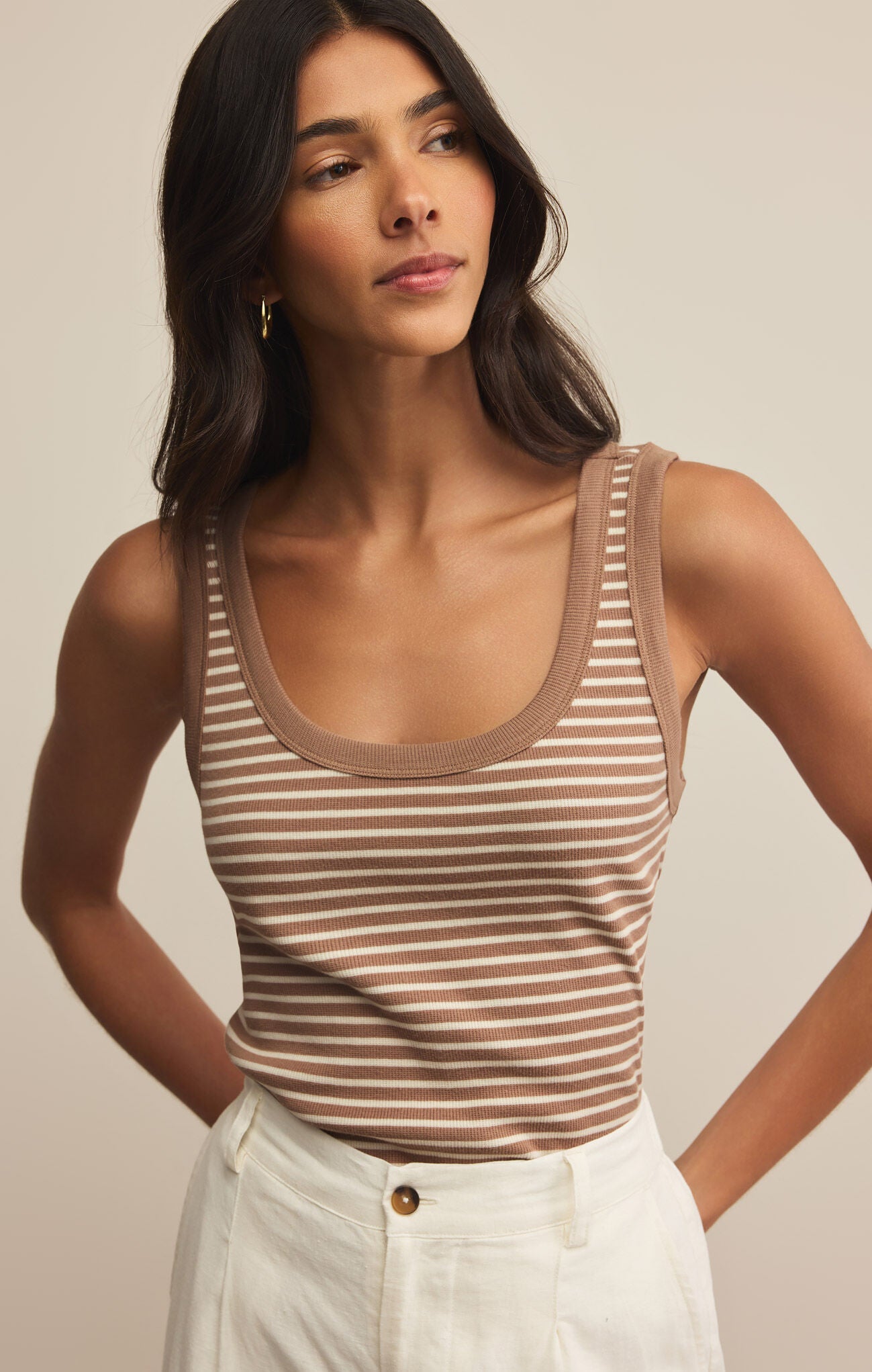 Elin Stripe Rib Tank