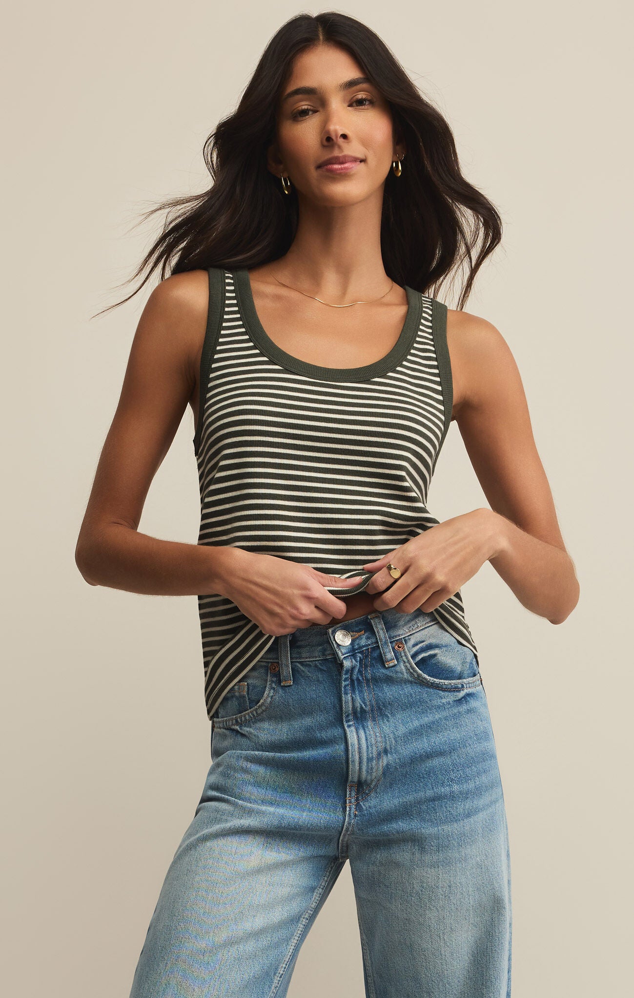 Elin Stripe Rib Tank