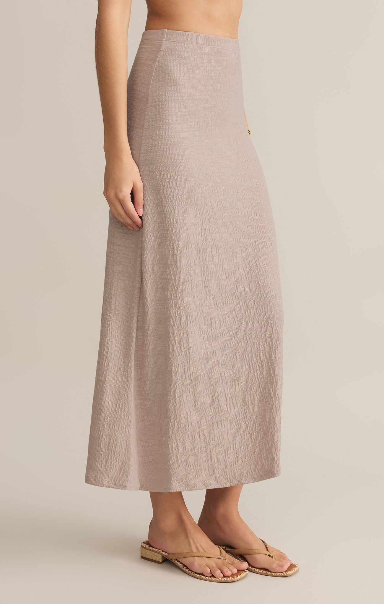 Delavine Textured Midi Skirt