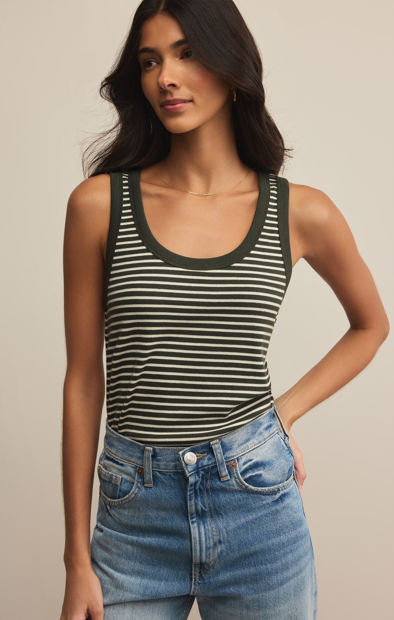 Elin Stripe Rib Tank