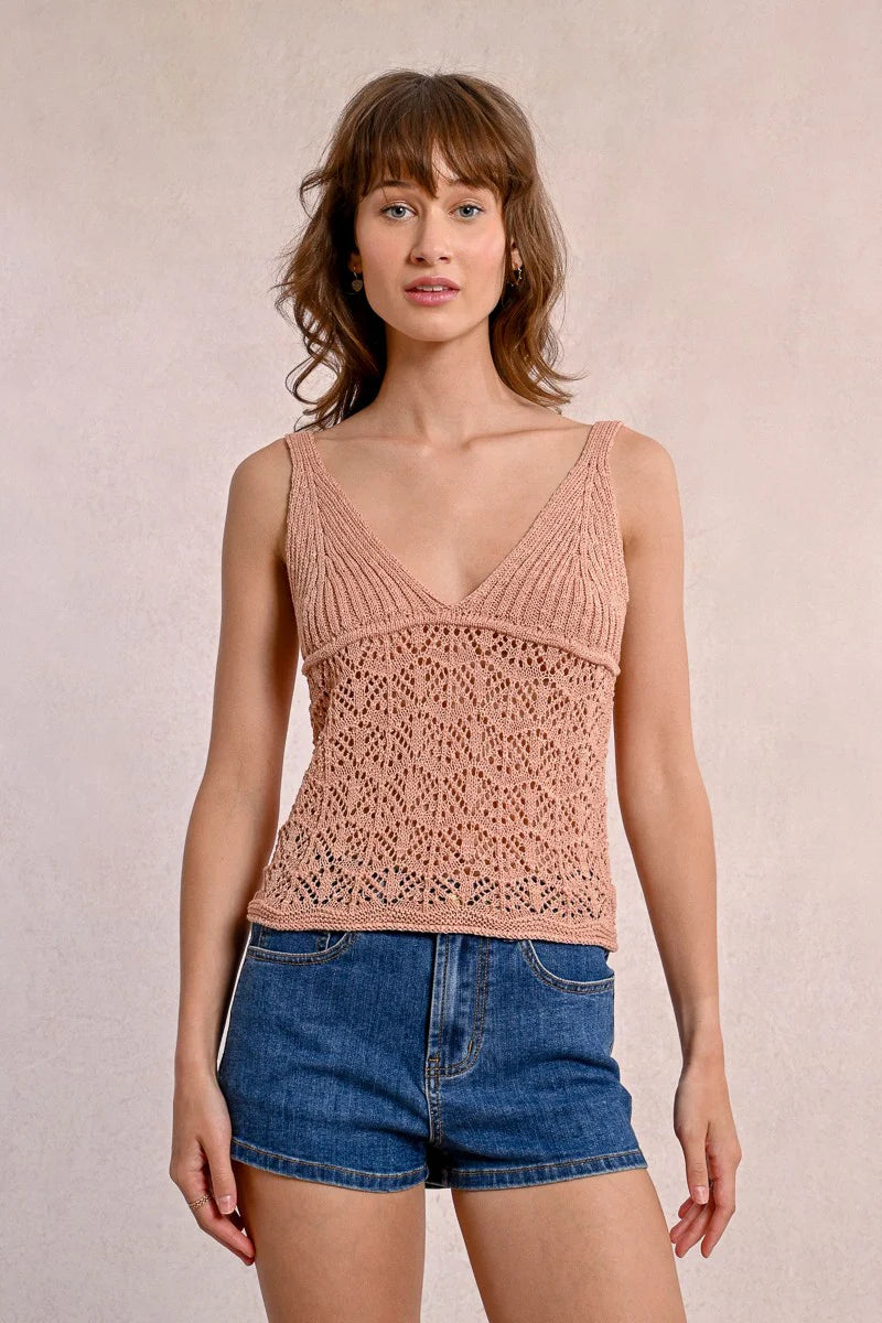 Openwork Knitted Tank Top