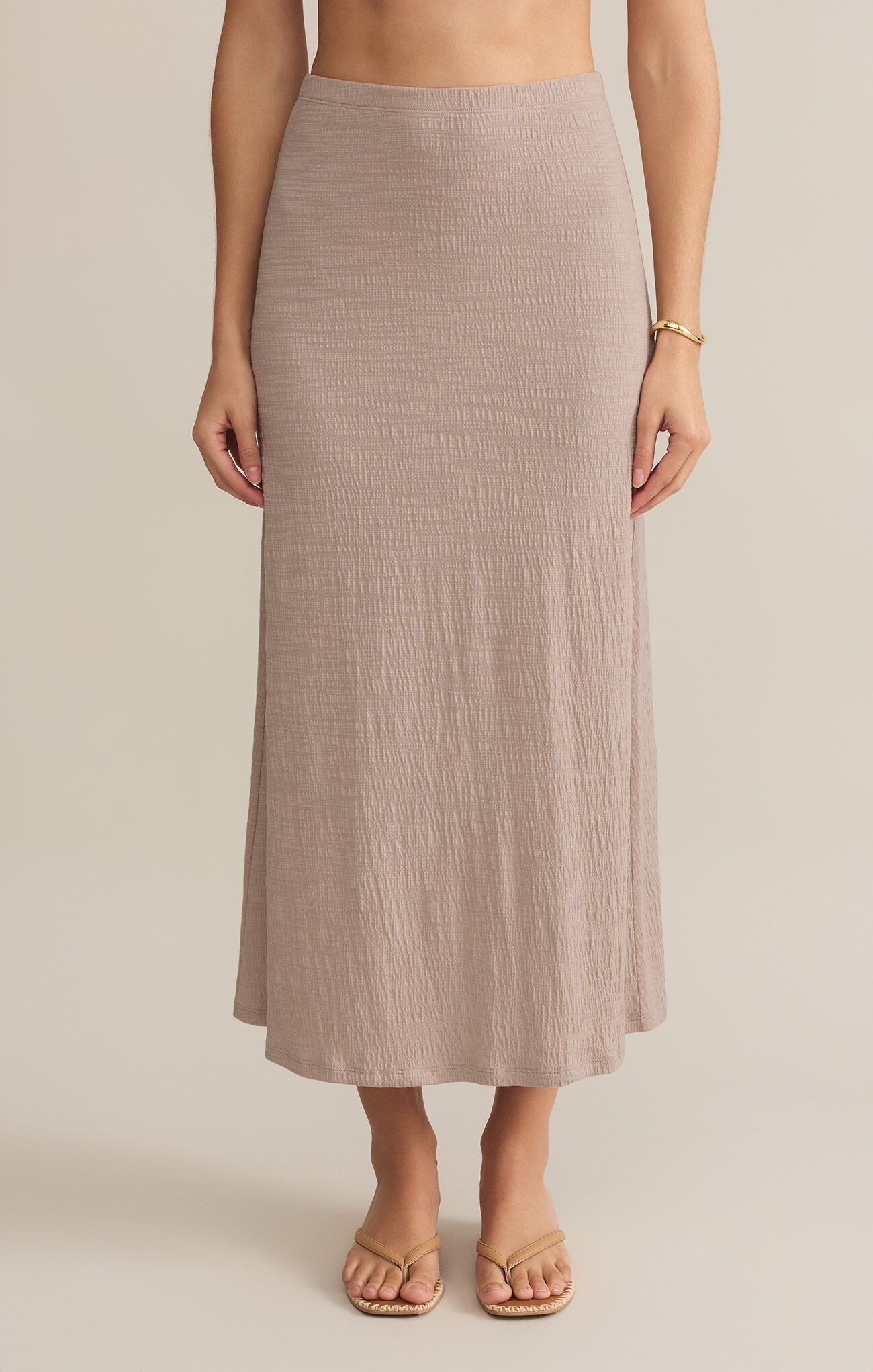 Delavine Textured Midi Skirt