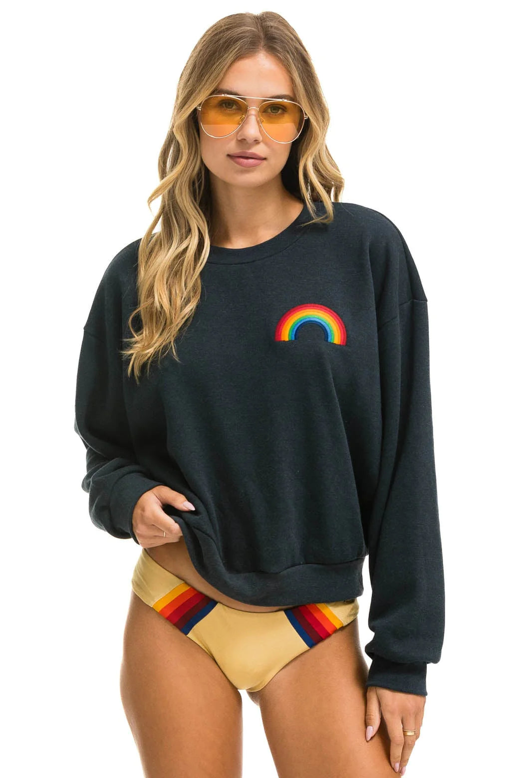 Rainbow Embroidery Relaxed Sweatshirt