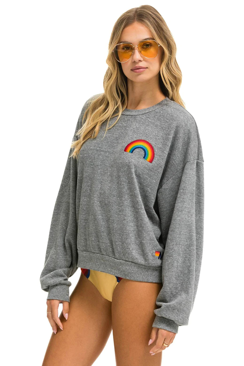 Rainbow Embroidery Relaxed Sweatshirt