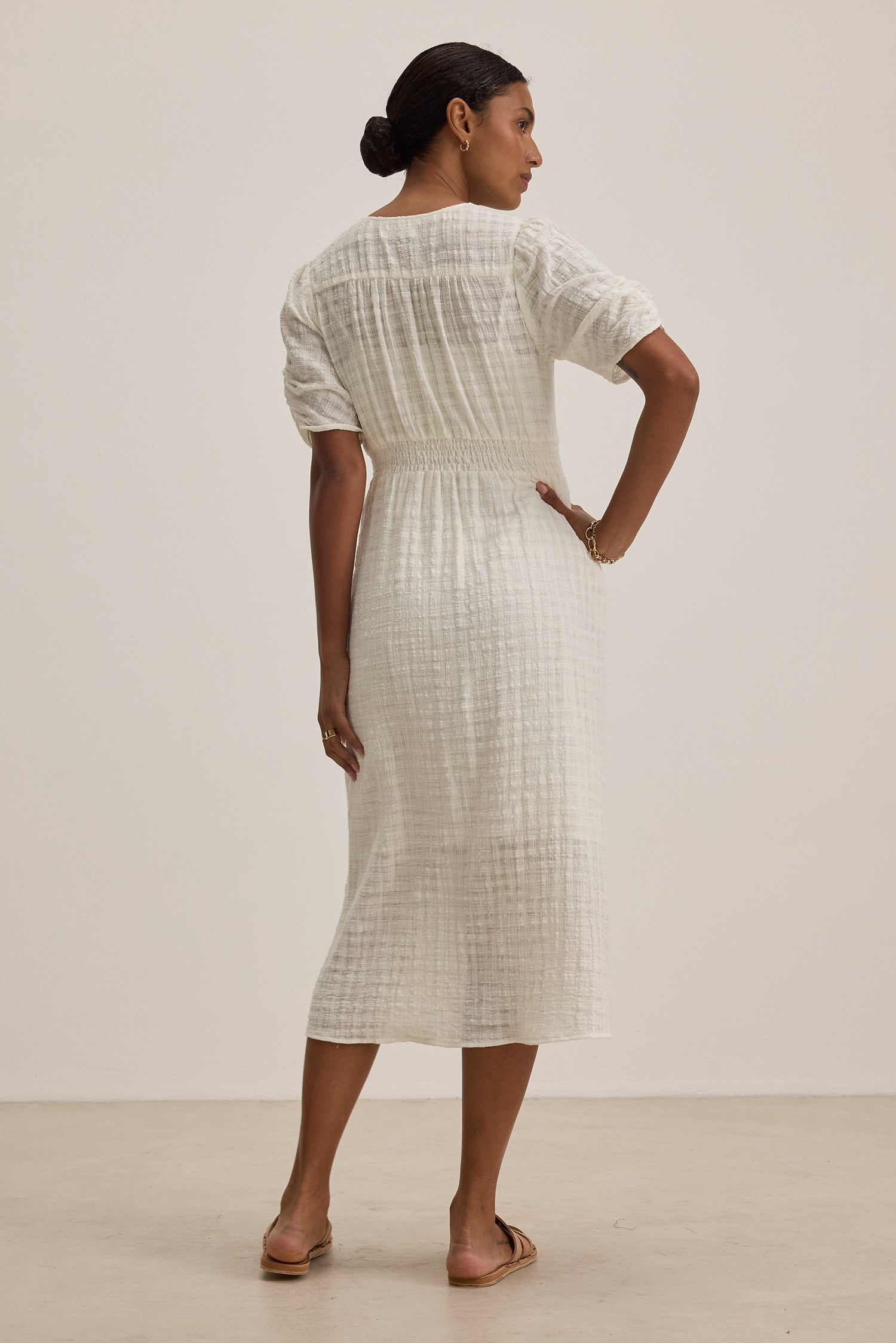 Eloise Textured Cotton Gauze Dress