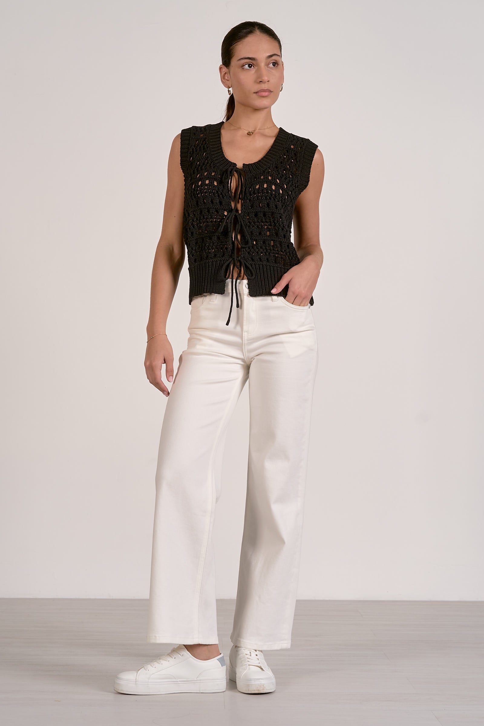 Tie Front Sweater Vest