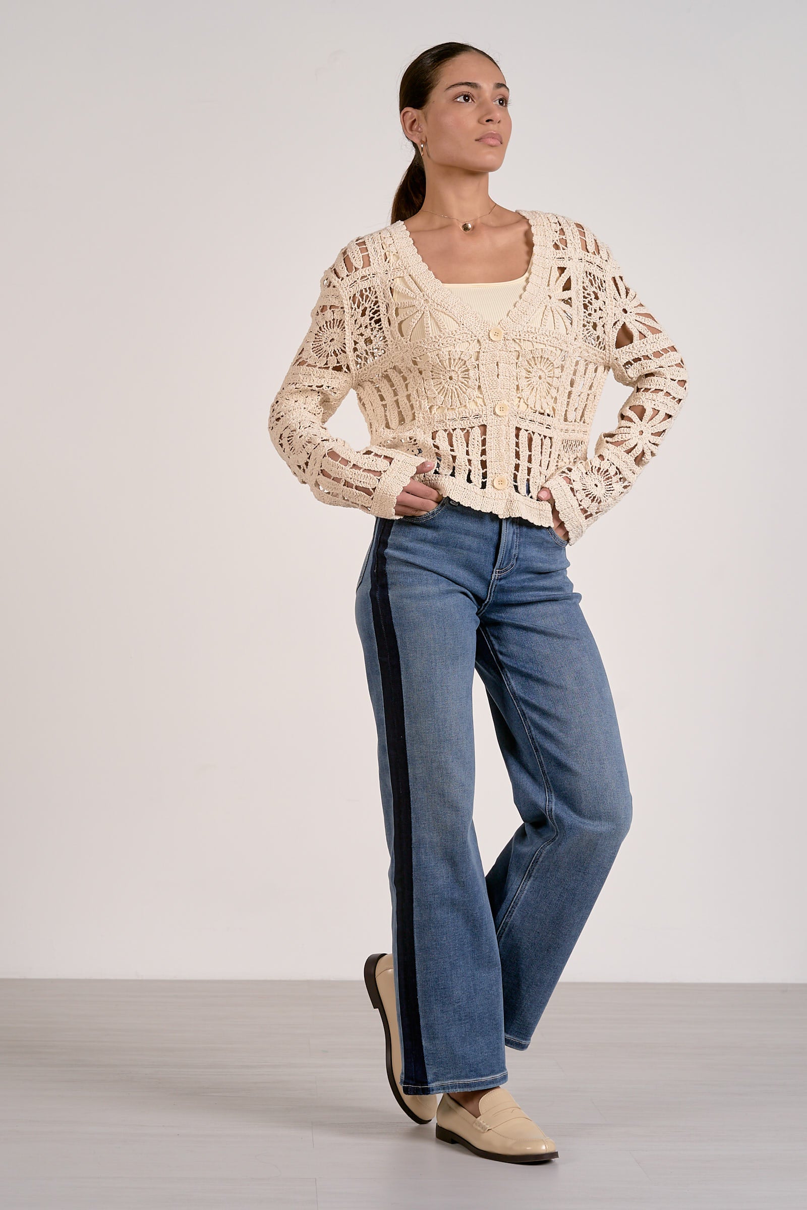 Cardi Open Knit Sweater