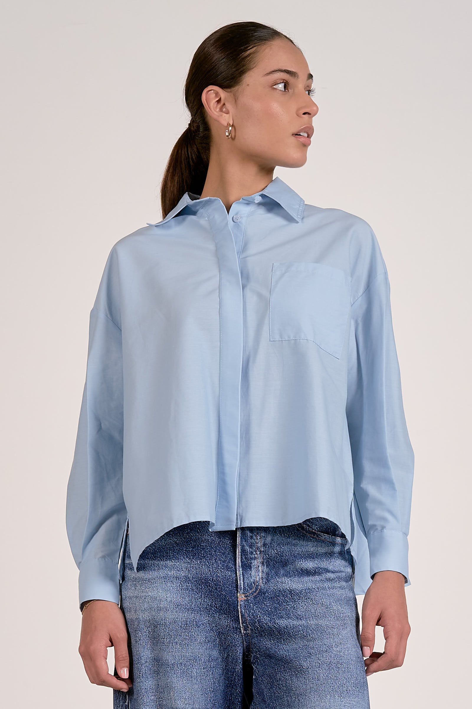 Long Sleeve Collared Top
