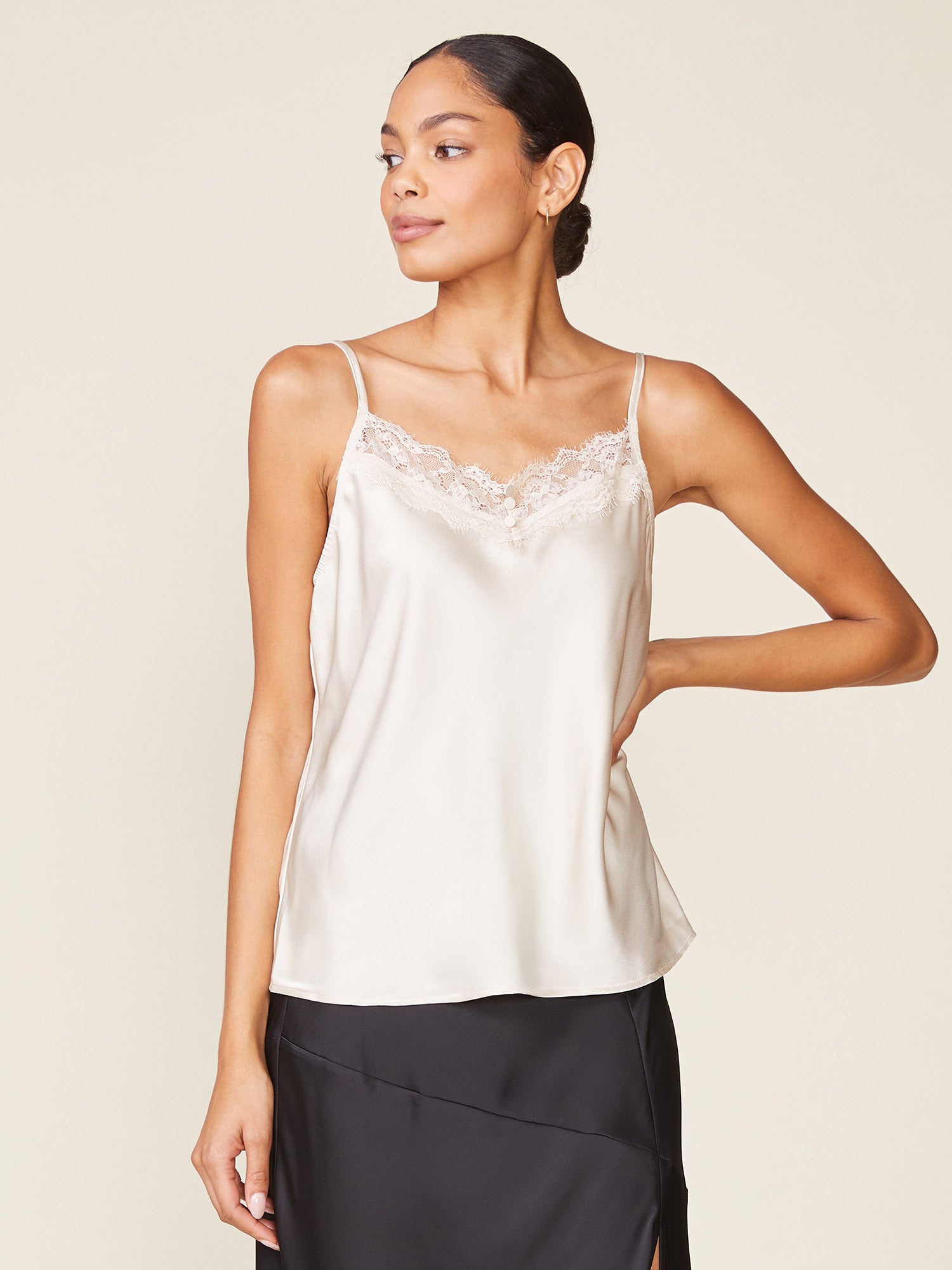 Lace Trim Satin Cami