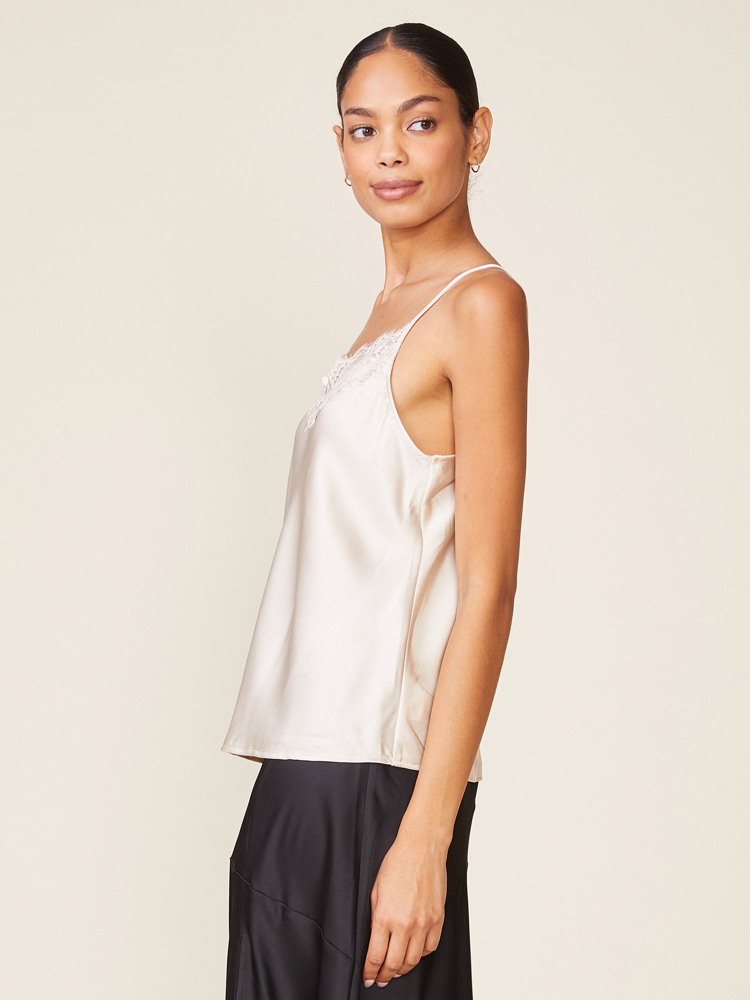 Lace Trim Satin Cami