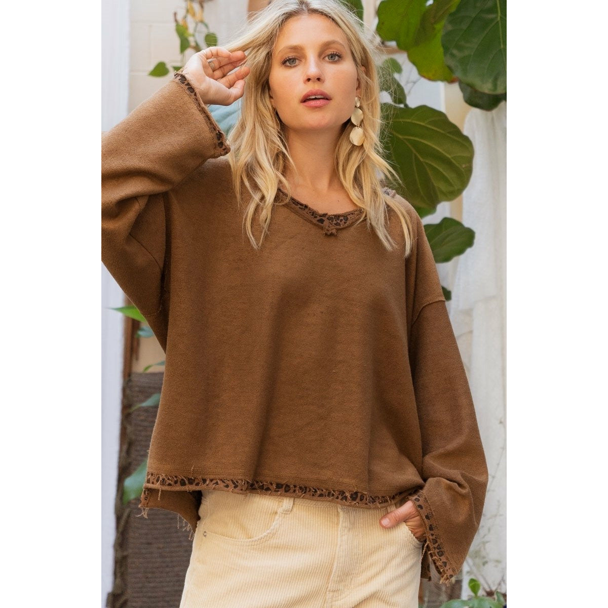 Reverse It Up French Terry Knit Top