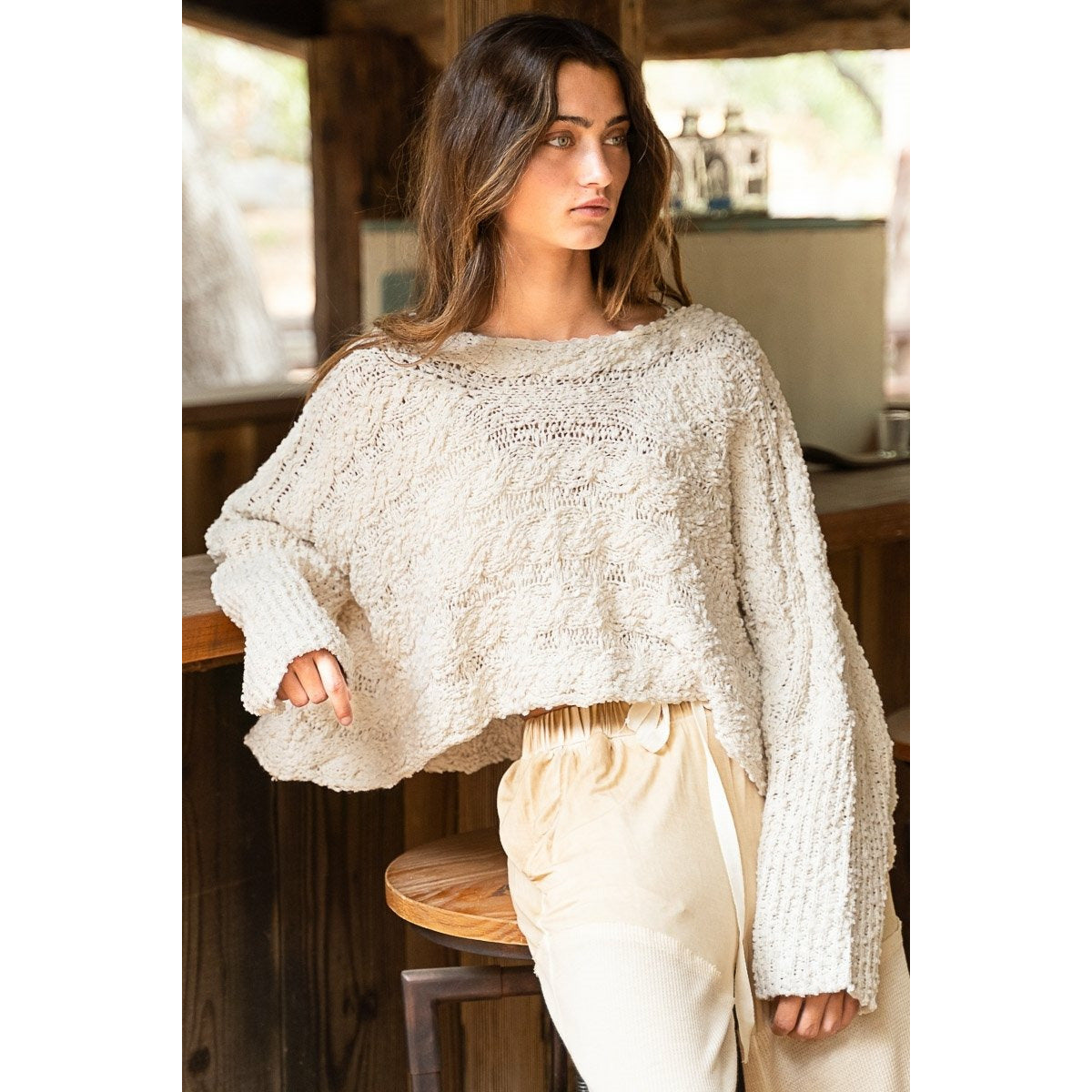Texture Crop Sweater