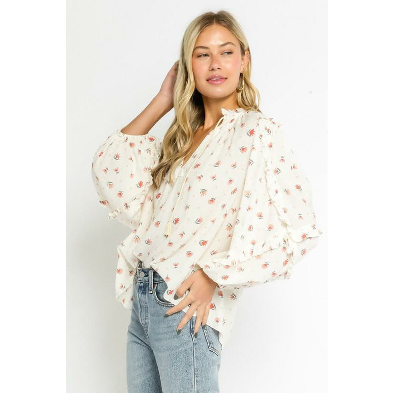 White Lily Ruffle Top