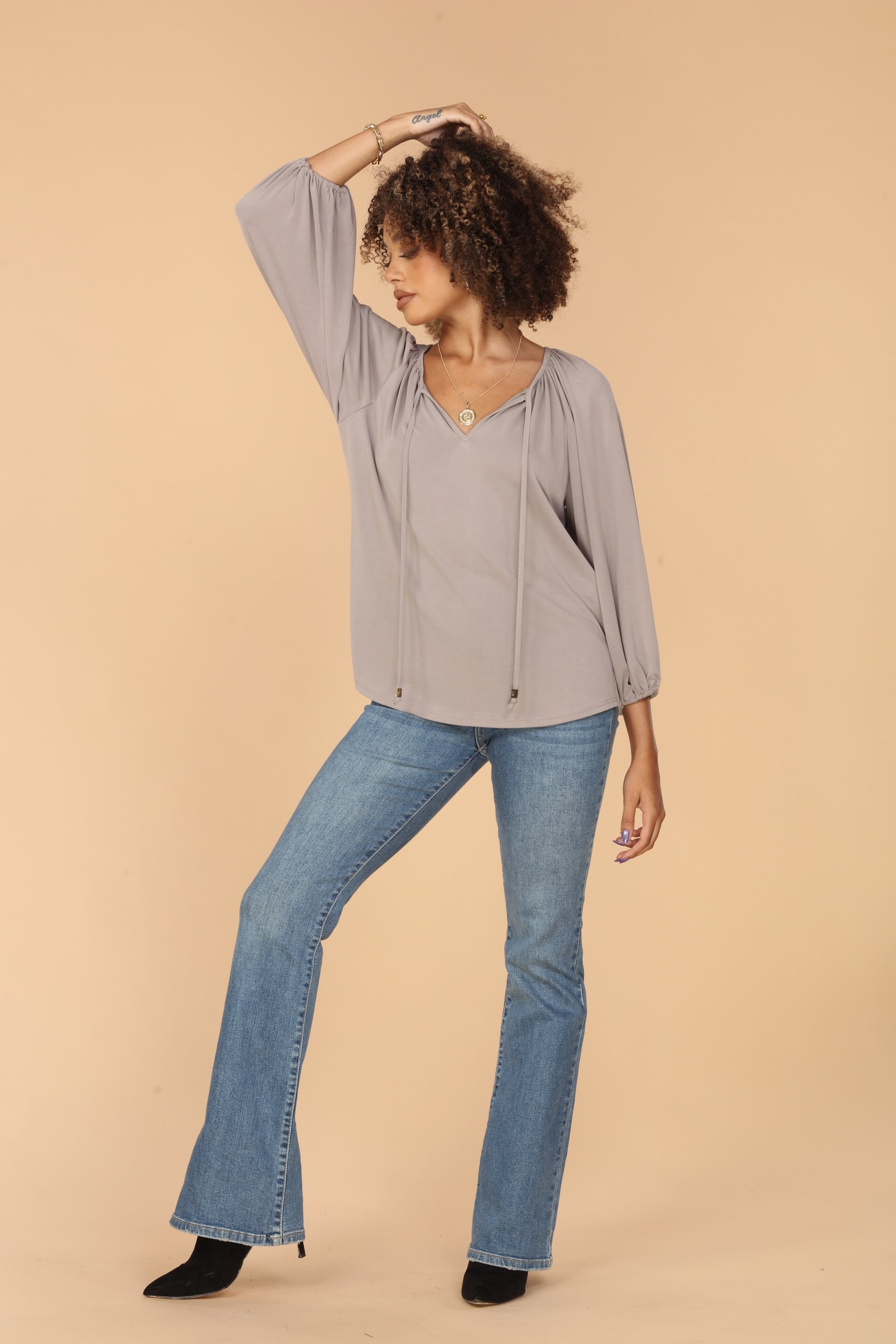 Split Neck Top