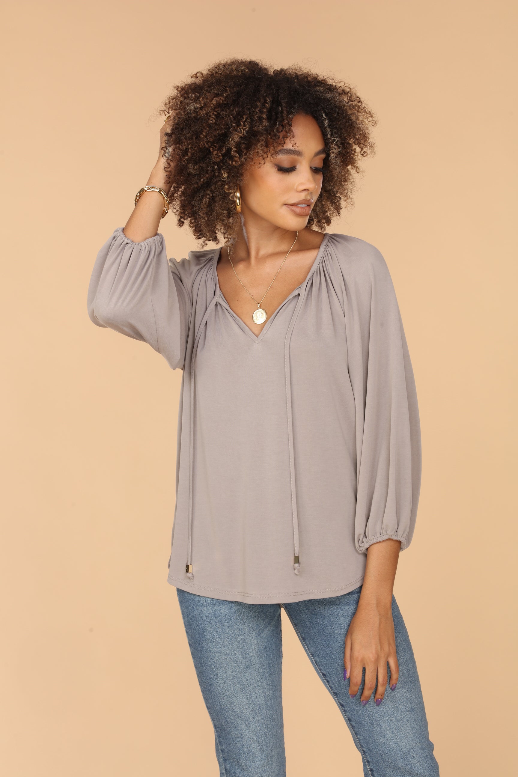 Split Neck Top