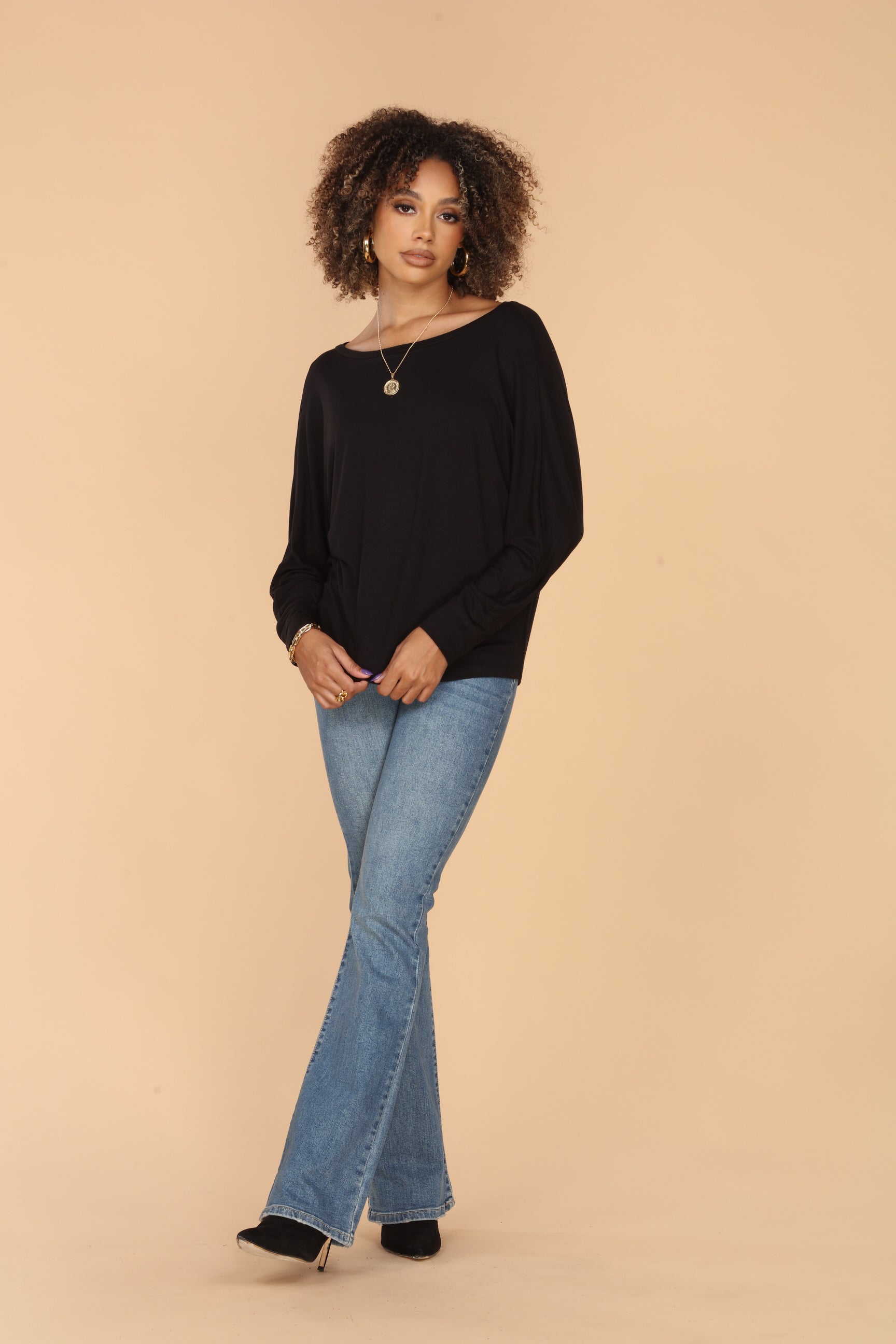 V-Neck Lined Long Sleeve