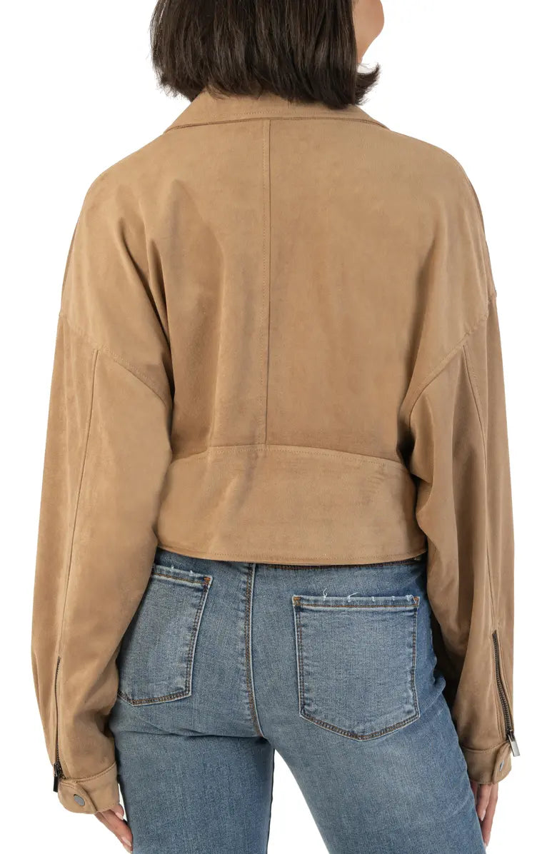 Bessie Relaxed Faux Suede Moto Jacket