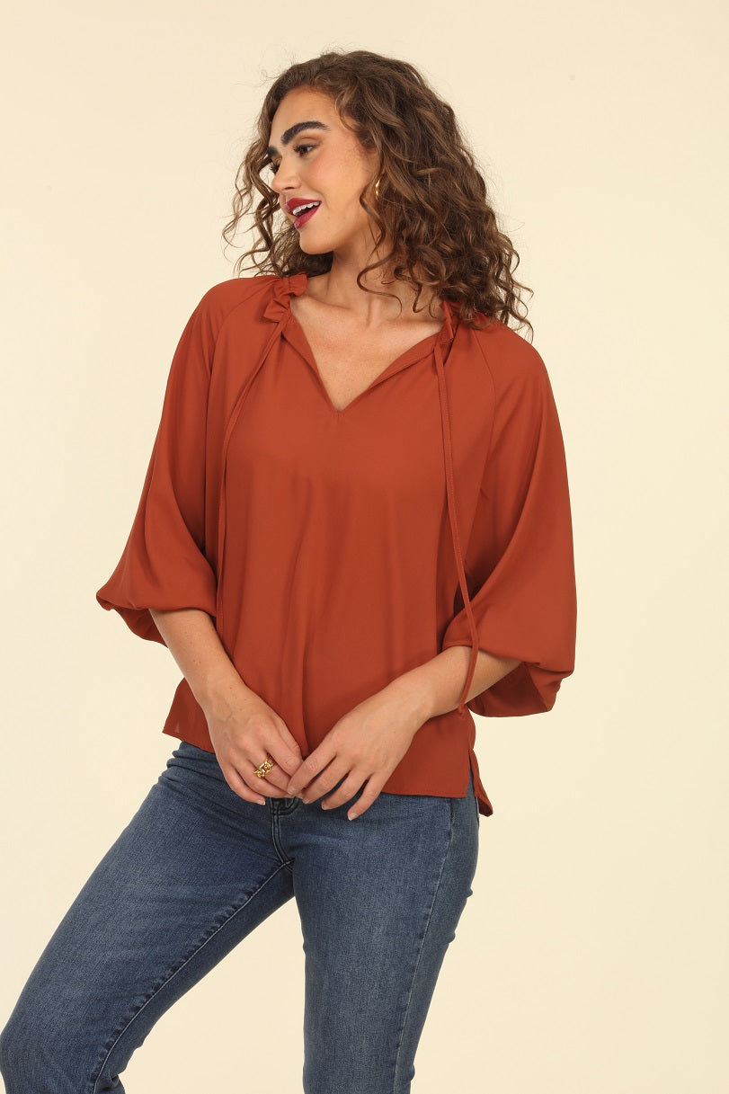 Spilt Neck Blouse