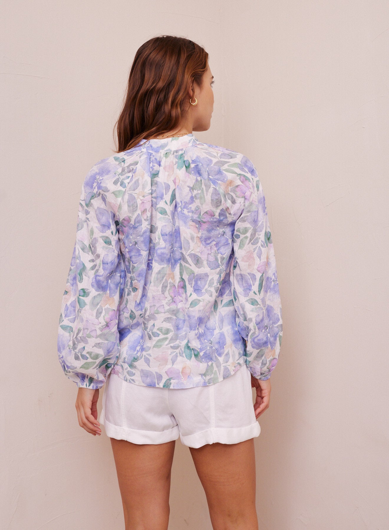 Floral Linen Raglan Shirt