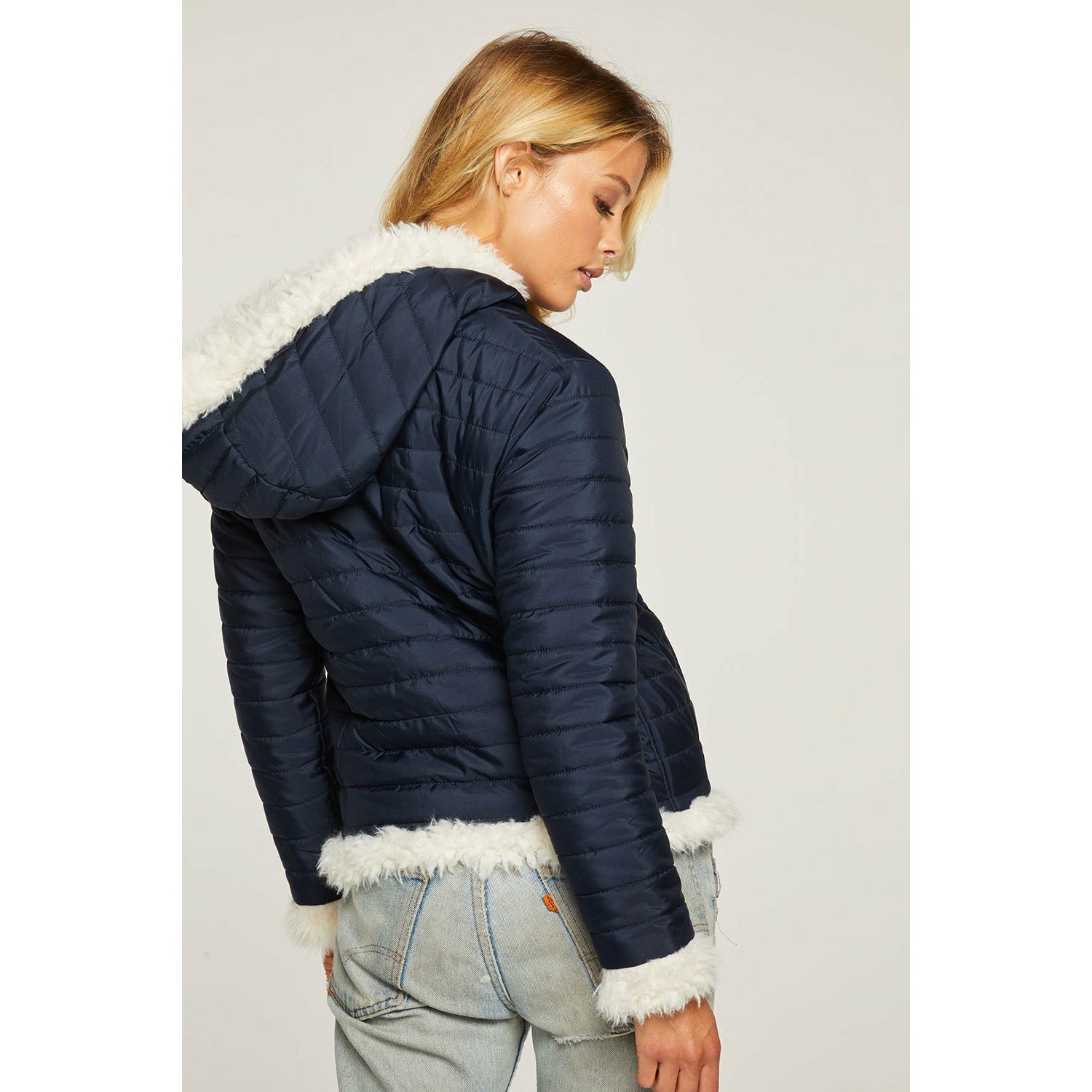 Reversible Quilted Faux Fur Puffer Jacket