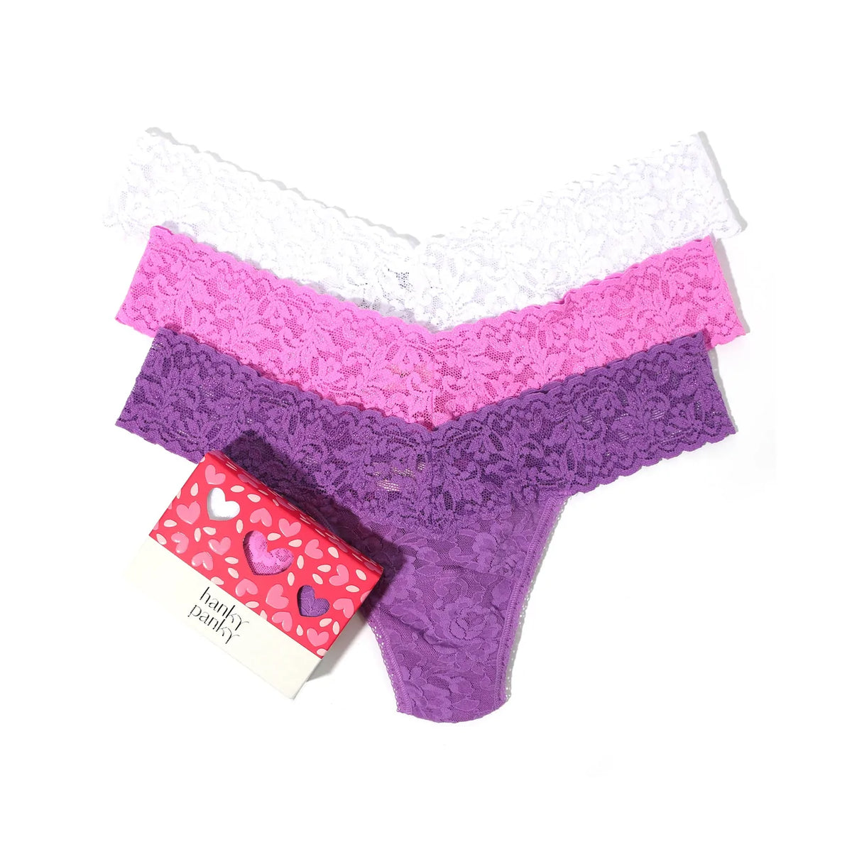 Valentine's Day 3 Pack Low Rise Thongs