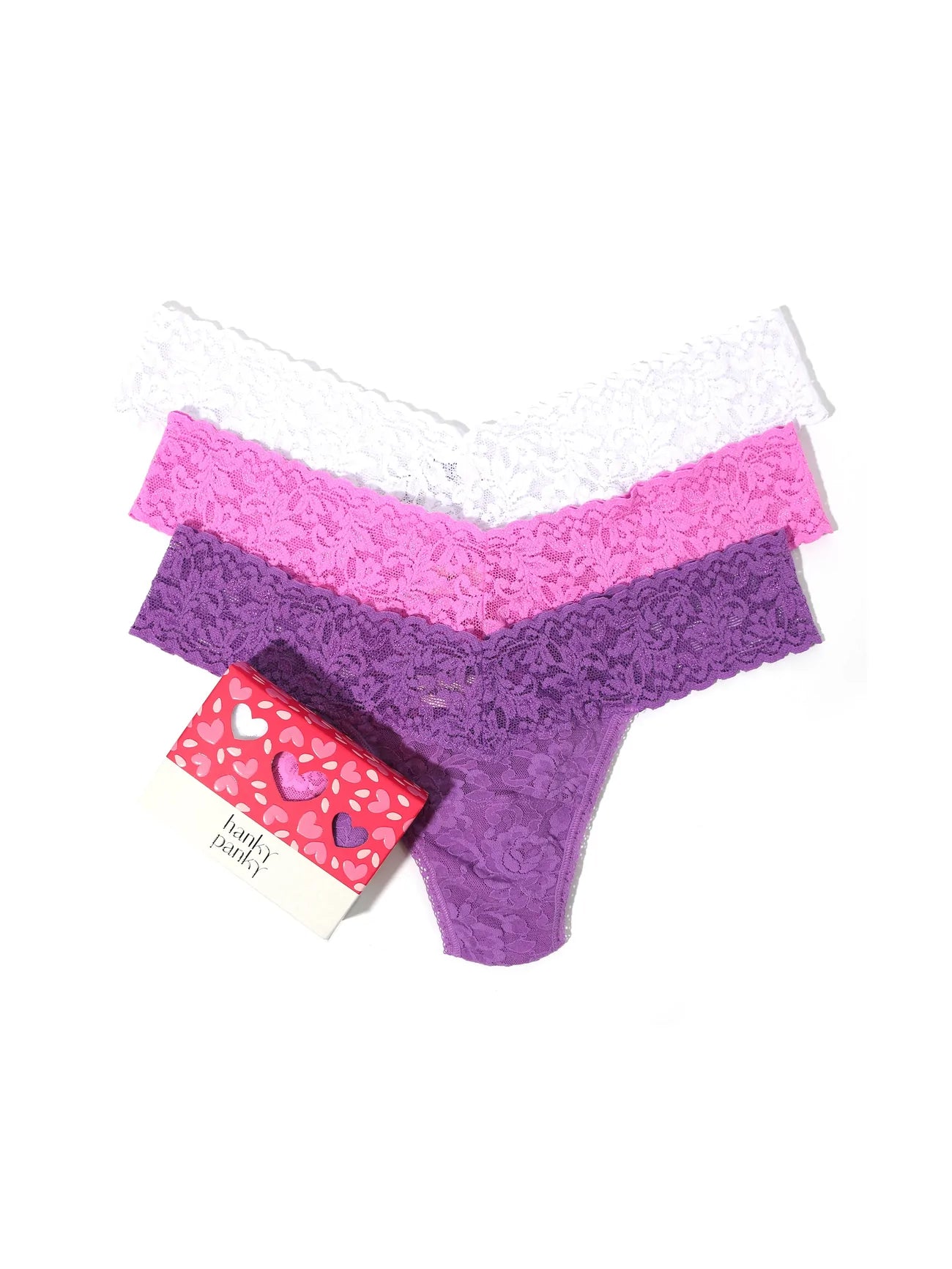 Valentine's Day 3 Pack Low Rise Thongs