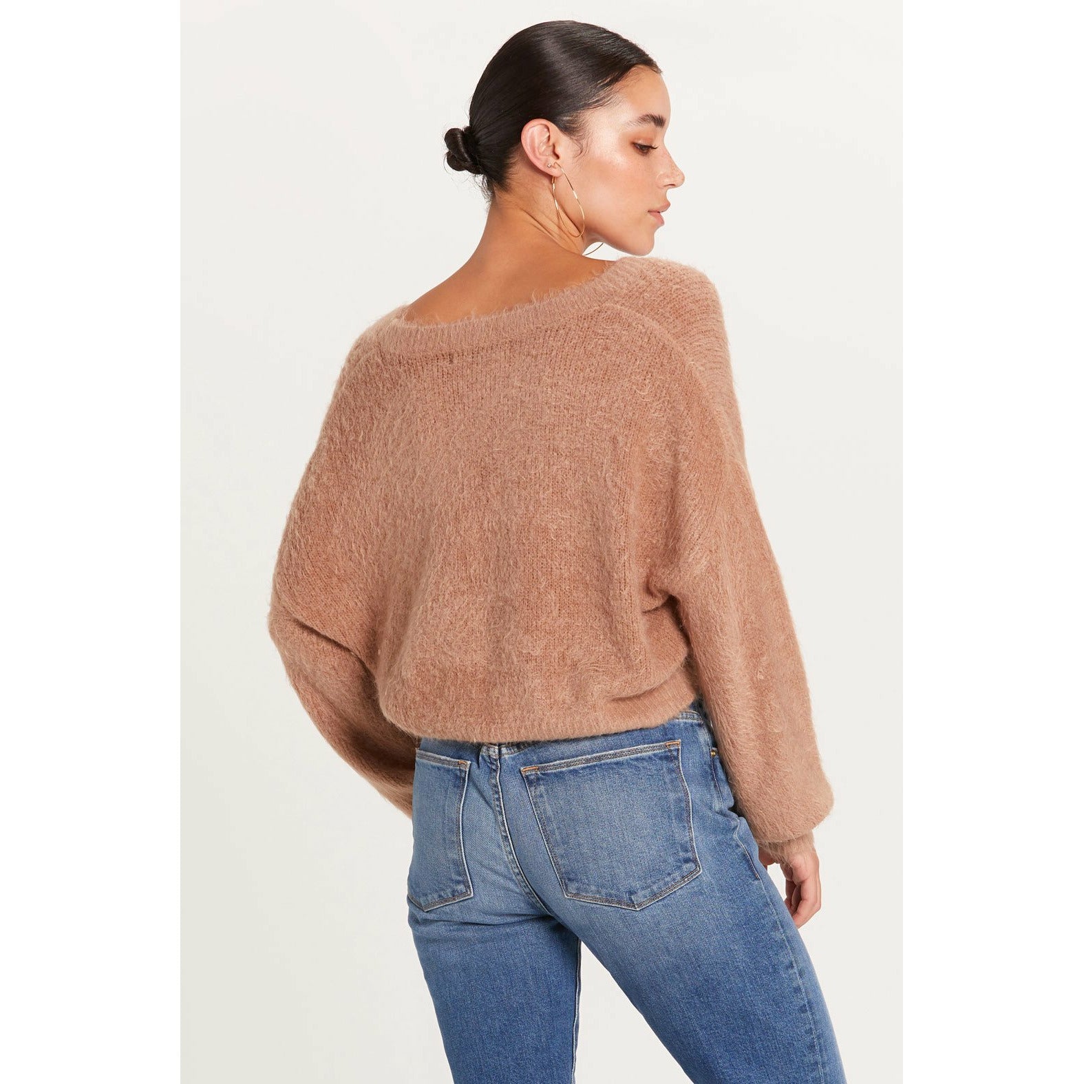 Cropped V Cozy Sweater