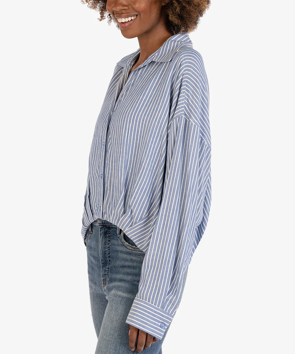 Angelou Crop Button-Up Shirt