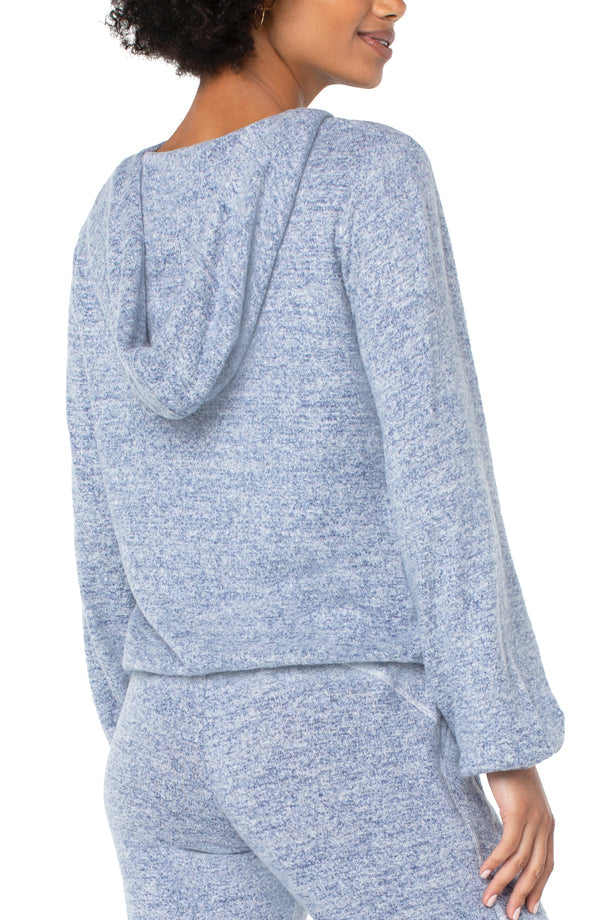 Hoodie With Crossover Neckline