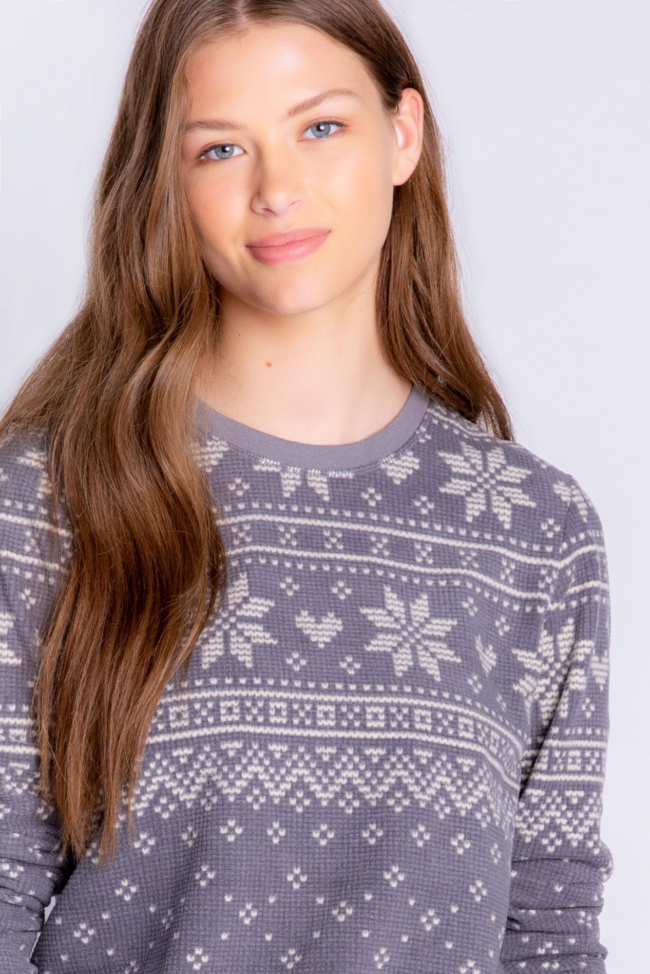 Frosted Fairisle Long Sleeve Top